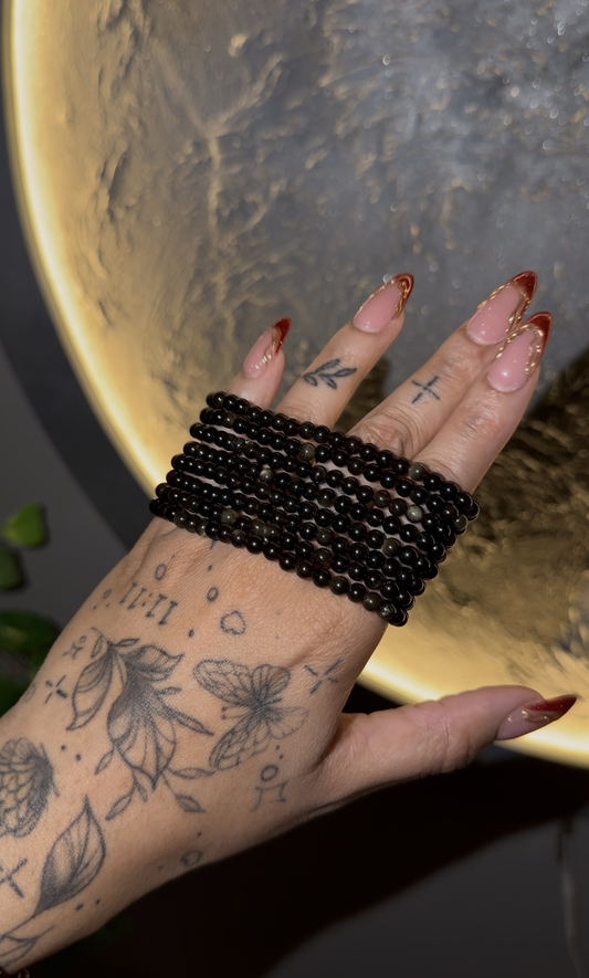 Gold Sheen Obsidian Crystal Bracelet
