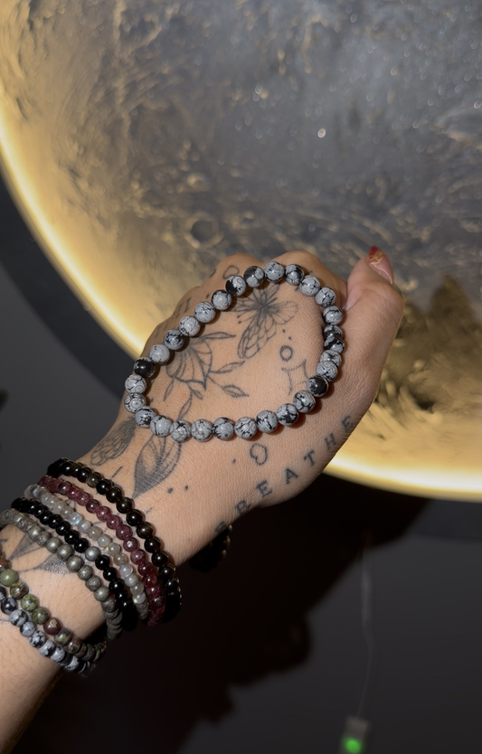 Snowflake Obsidian Crystal Bracelet